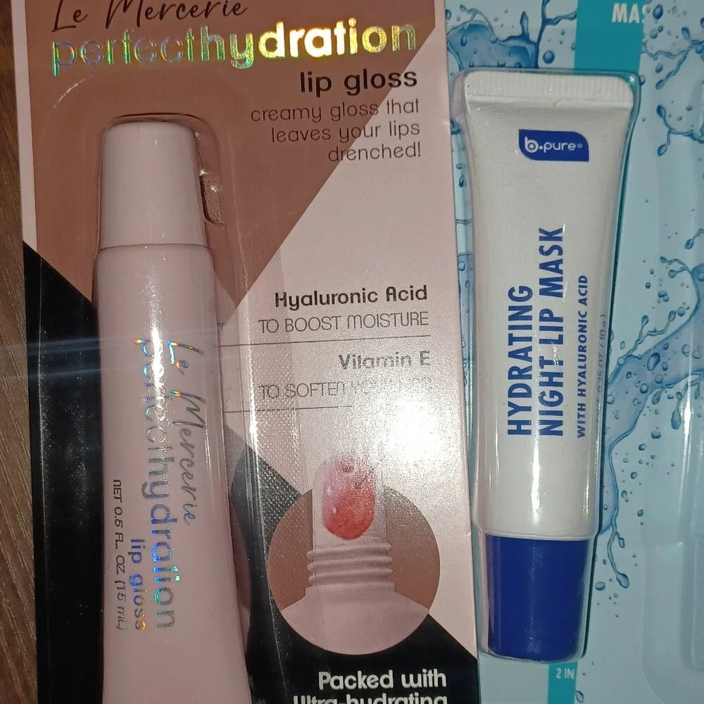 B*Pure Hydrating Night Lip Mask + Le Mercerie Hydration Lip Gloss